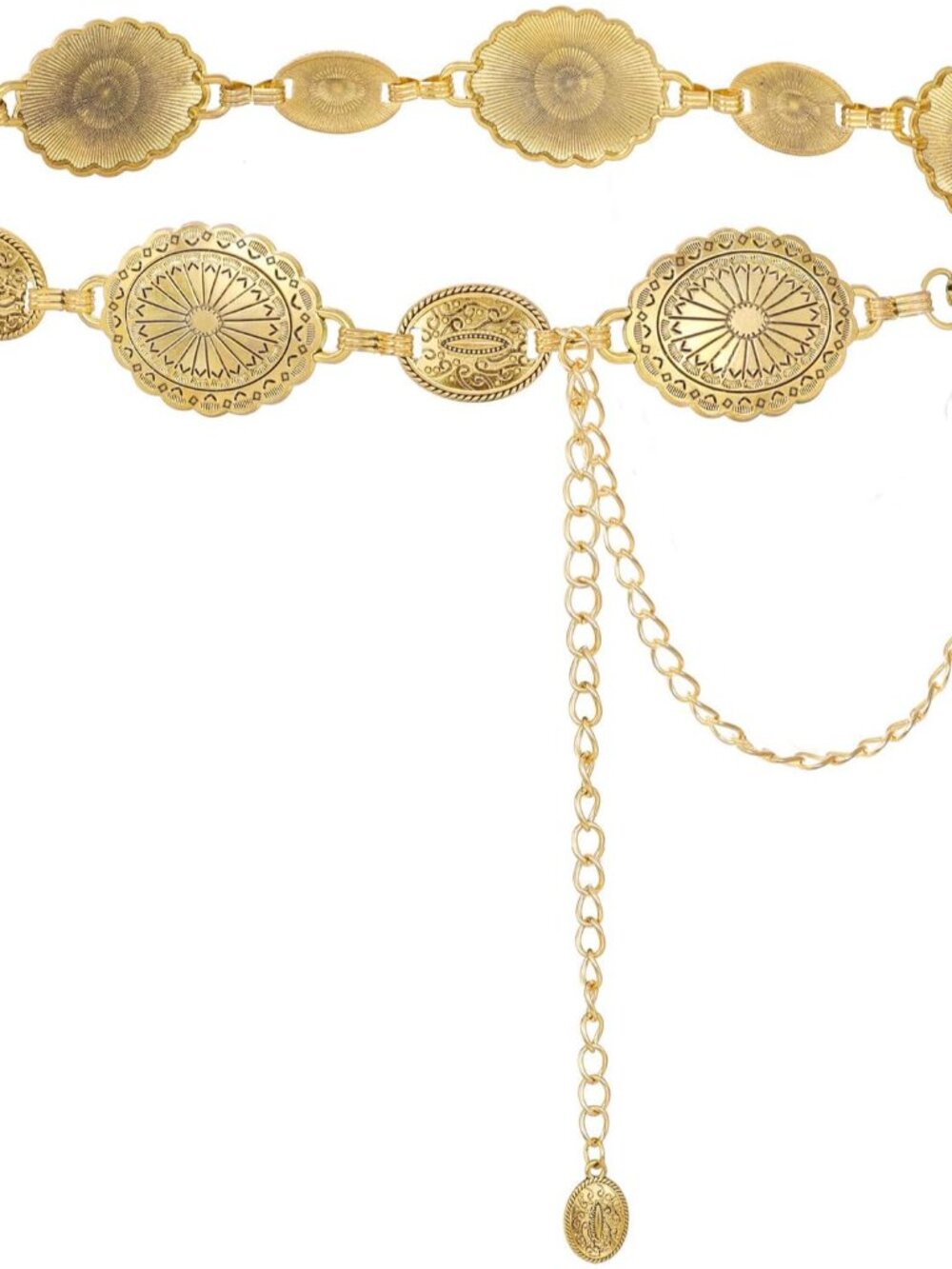 Metal Waist Chain Link Belt for Women Western Cowgirl Boho Turquoise Belts for D
